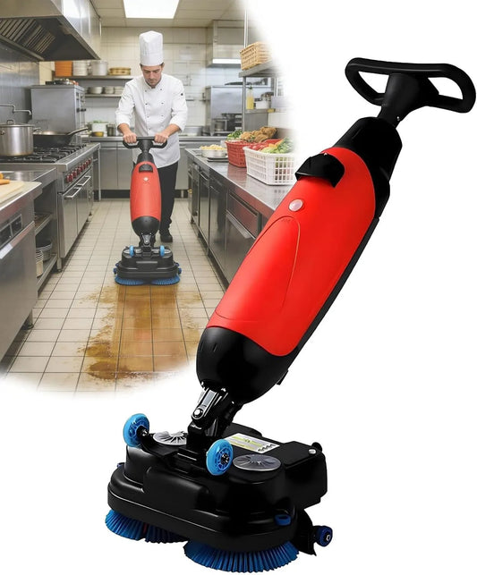 Vloerschrobmachine met 50 x 36 x 120 cm, 17 inch, 18 inch, 36V, 80 minuten, 3-in-1, waterreservoir en rood