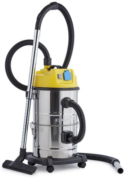 Stofzuiger, 30 liter roestvrijstalen reservoir, Klarstein Reinraum, Industriële stofzuiger, Natzuiger, Aszuiger, Droogzuiger, Opvangfilter