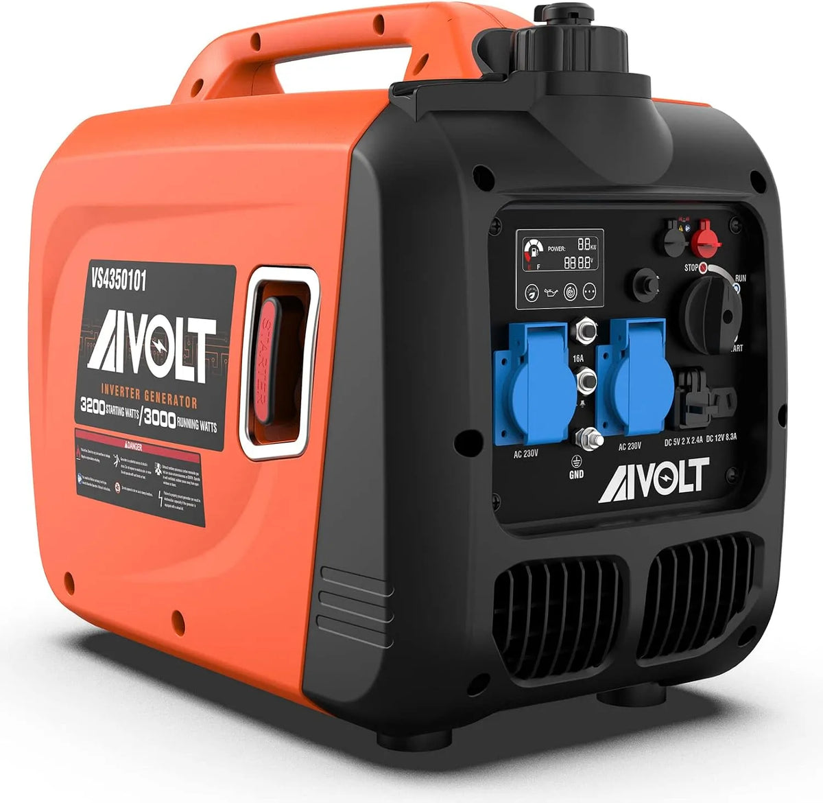Generator, AIVOLT geluidsarm Inverter Benzine Generator 3200 W