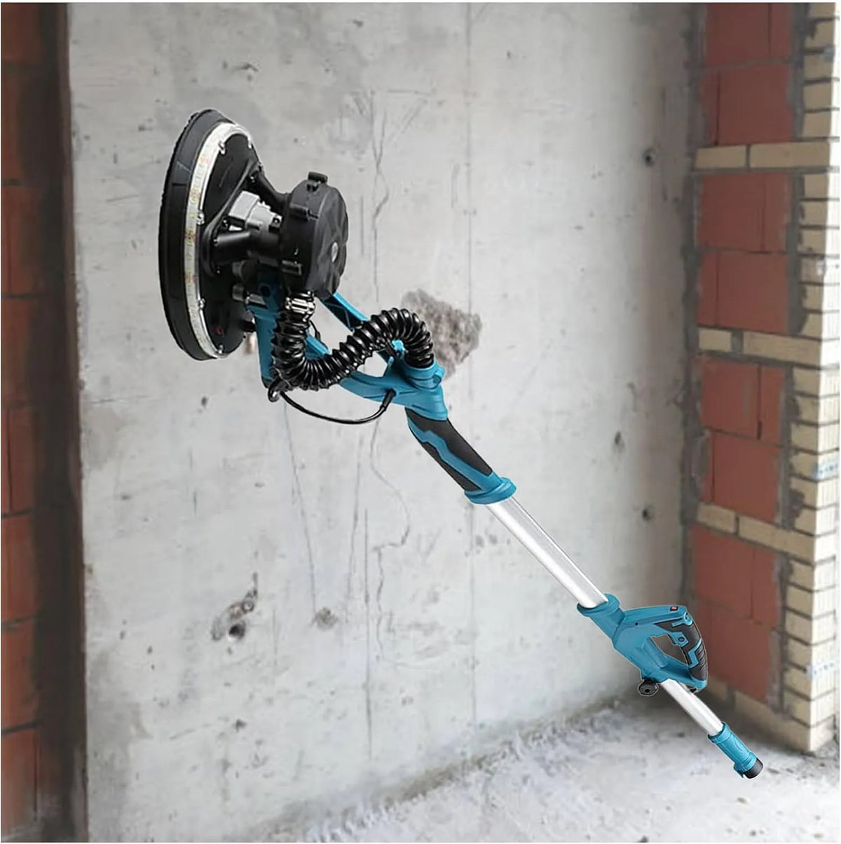Machine, 200 cm, Automatische vacuümplafondschuurmachine, gipsplaatpolijstmachine met lange steel, telescopisch 130 cm, muurschuurmachine