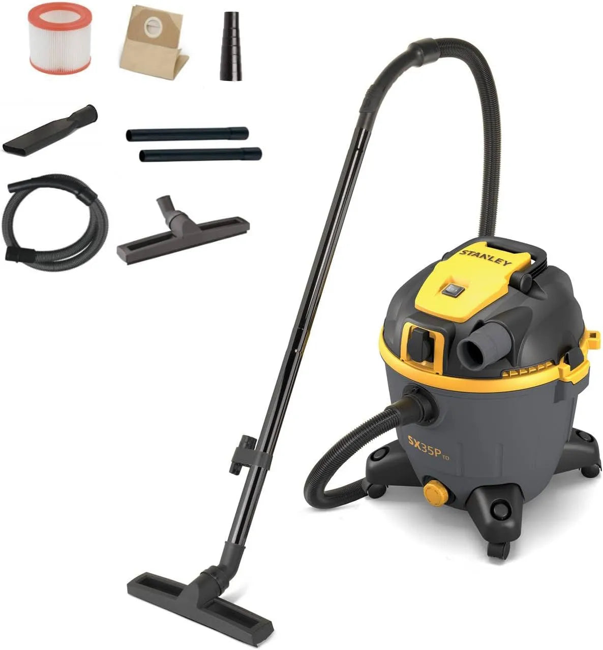 Nat- en droogzuiger SXVC35PTDE met 1600 W, 35 l en 47 cm, Stanley SXVC35PTDE Nat- en droogzuiger