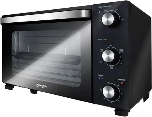 Inbouwoven, MPM Kleine, 5 verwarmingsfuncties, 90-230 °C temperatuurkeuze, 60 minuten timer, boven-/onderwarmte, incl. grillrooster, bakplaat