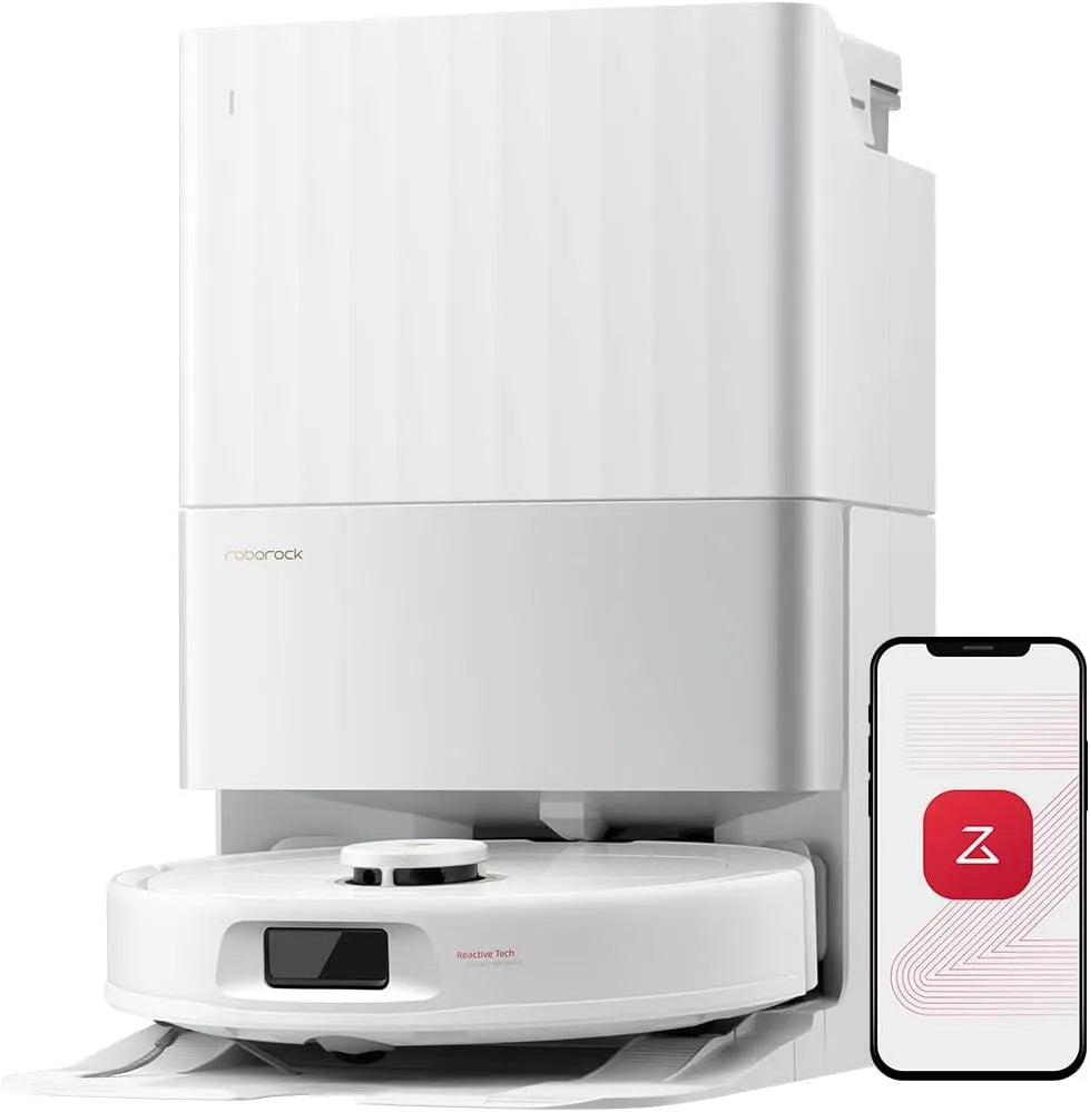 Roborock Robotstofzuiger S5V met 12.000 Pa, 329 m2, 10 mm, wifi, app-bediening, waterreservoir, voor tapijt, harde vloeren en dierenharen en wit