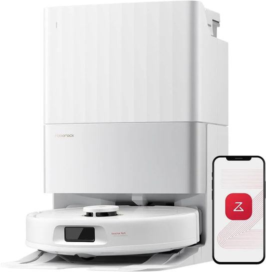 Roborock Robotstofzuiger S5V met 12.000 Pa, 329 m2, 10 mm, wifi, app-bediening, waterreservoir, voor tapijt, harde vloeren en dierenharen en wit