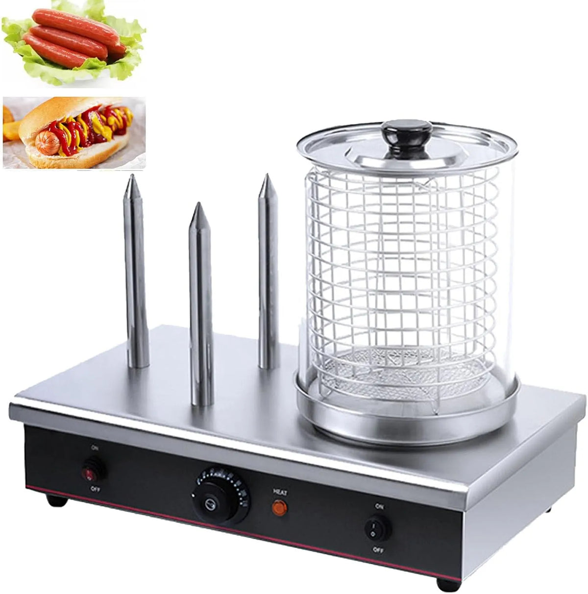 Stoomboot, Hotdog machine, eierrollen, worstjes, voor hotdogs